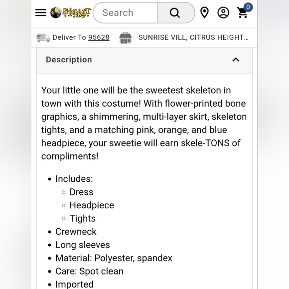 SPIRIT Baby Sweet Skeleton Day of the Dead Halloween Costume 12-18 M 12 18 Month - Picture 4 of 14